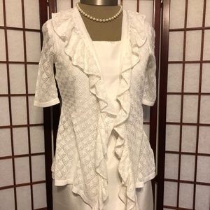 3/$15 CLOSET CLOSING WHITE KNIT CARDIGAN SWEATER